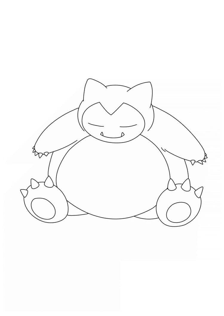 Página para colorear Snorlax (A4) para imprimir