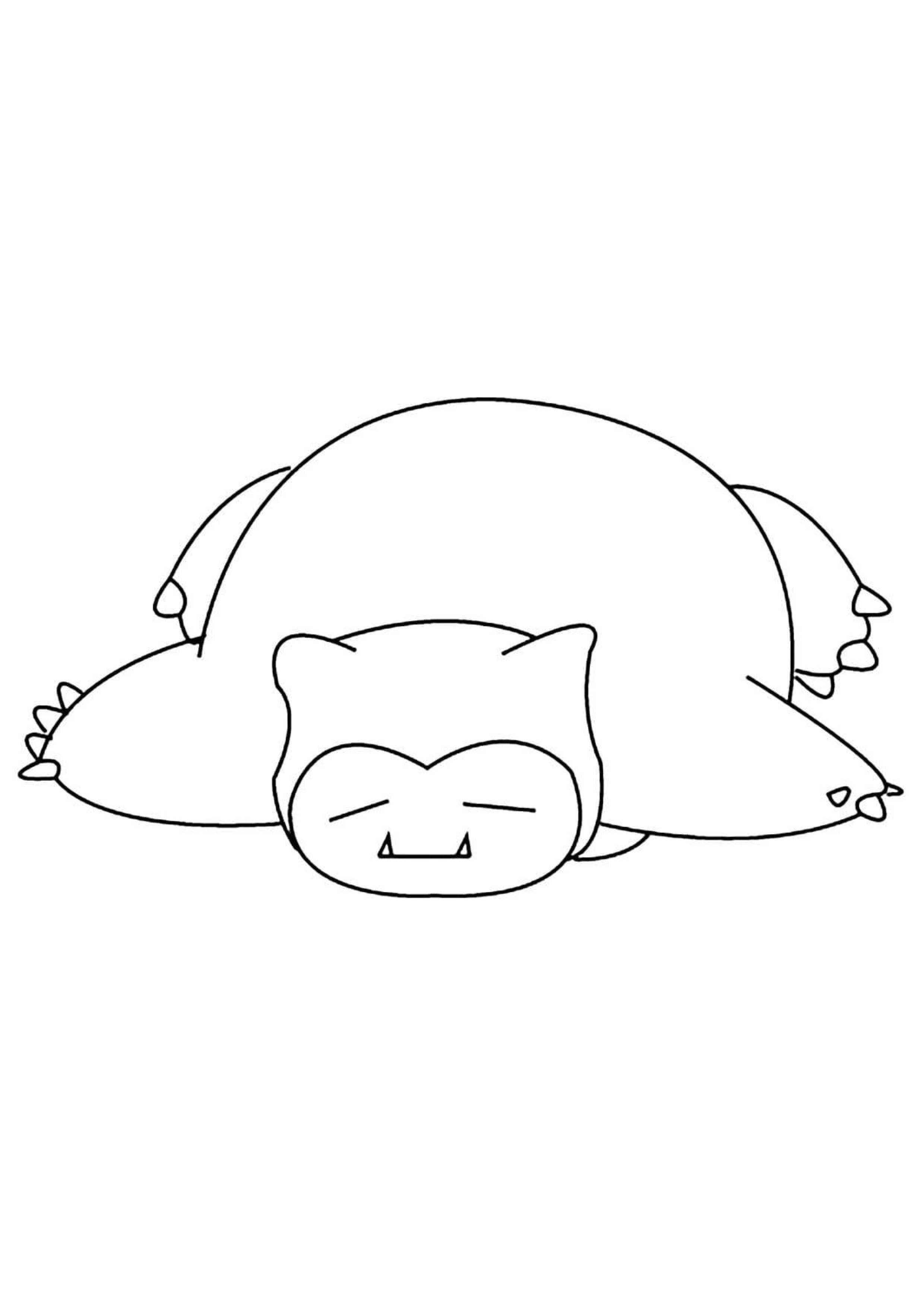 Página para colorear Snorlax (A4) para imprimir