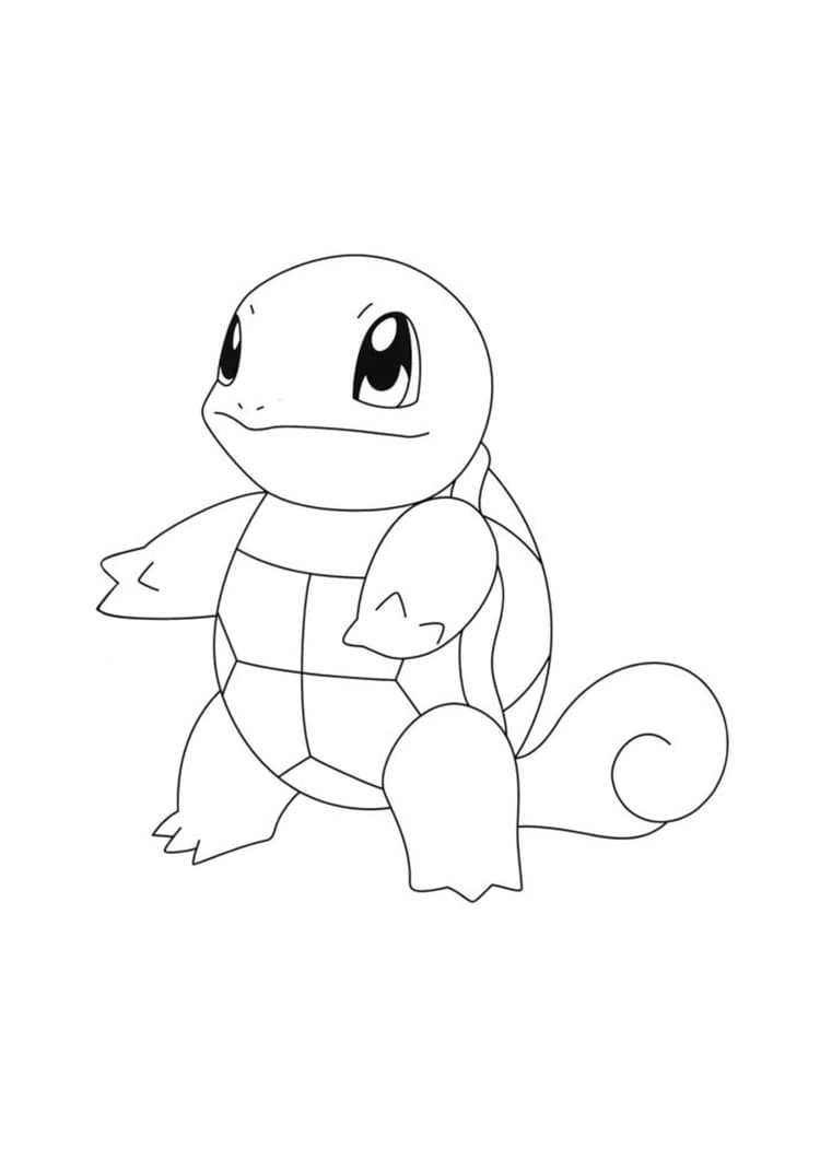 Página para colorear Squirtle (A4) para imprimir