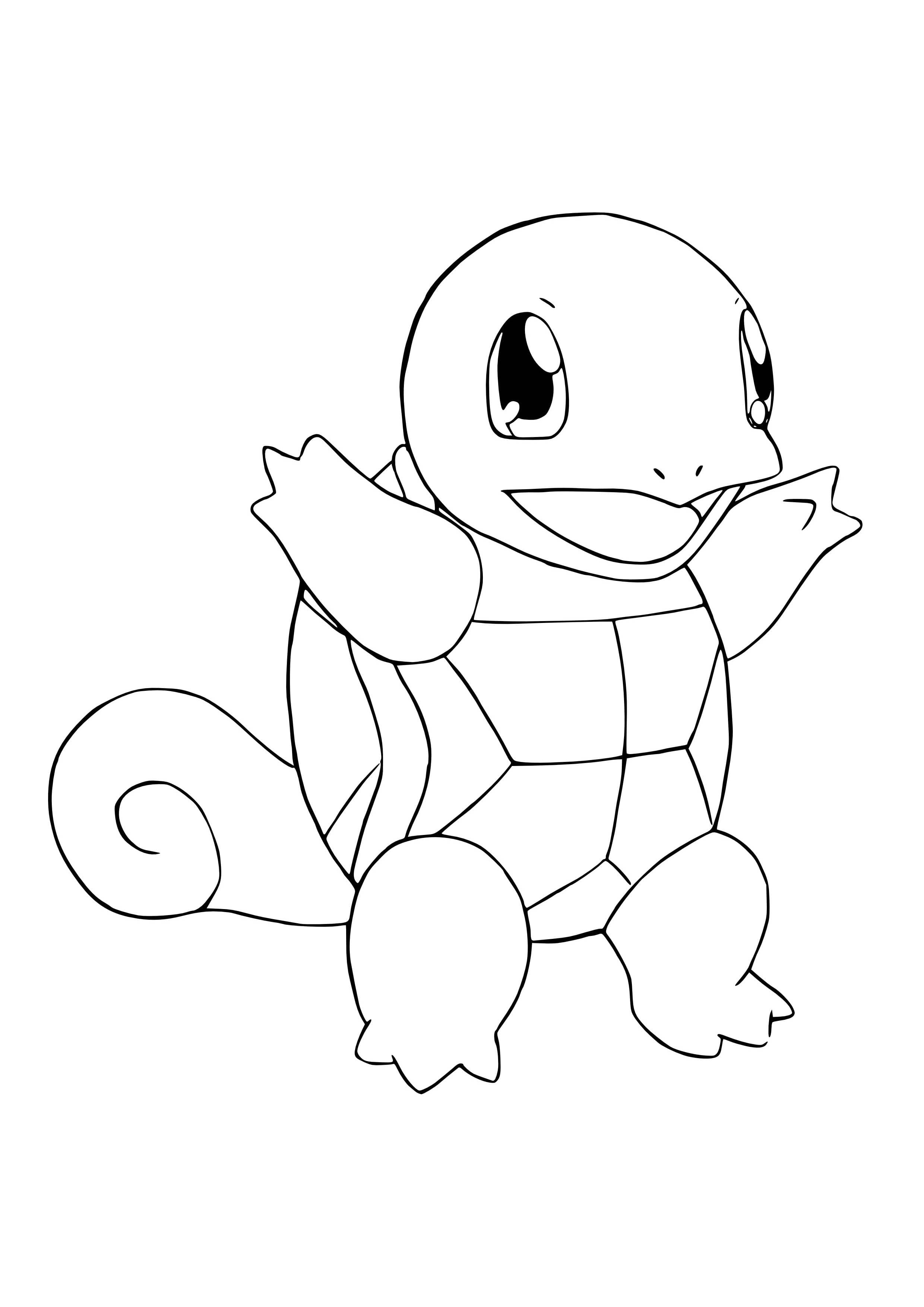 Página para colorear Squirtle (A4) para imprimir