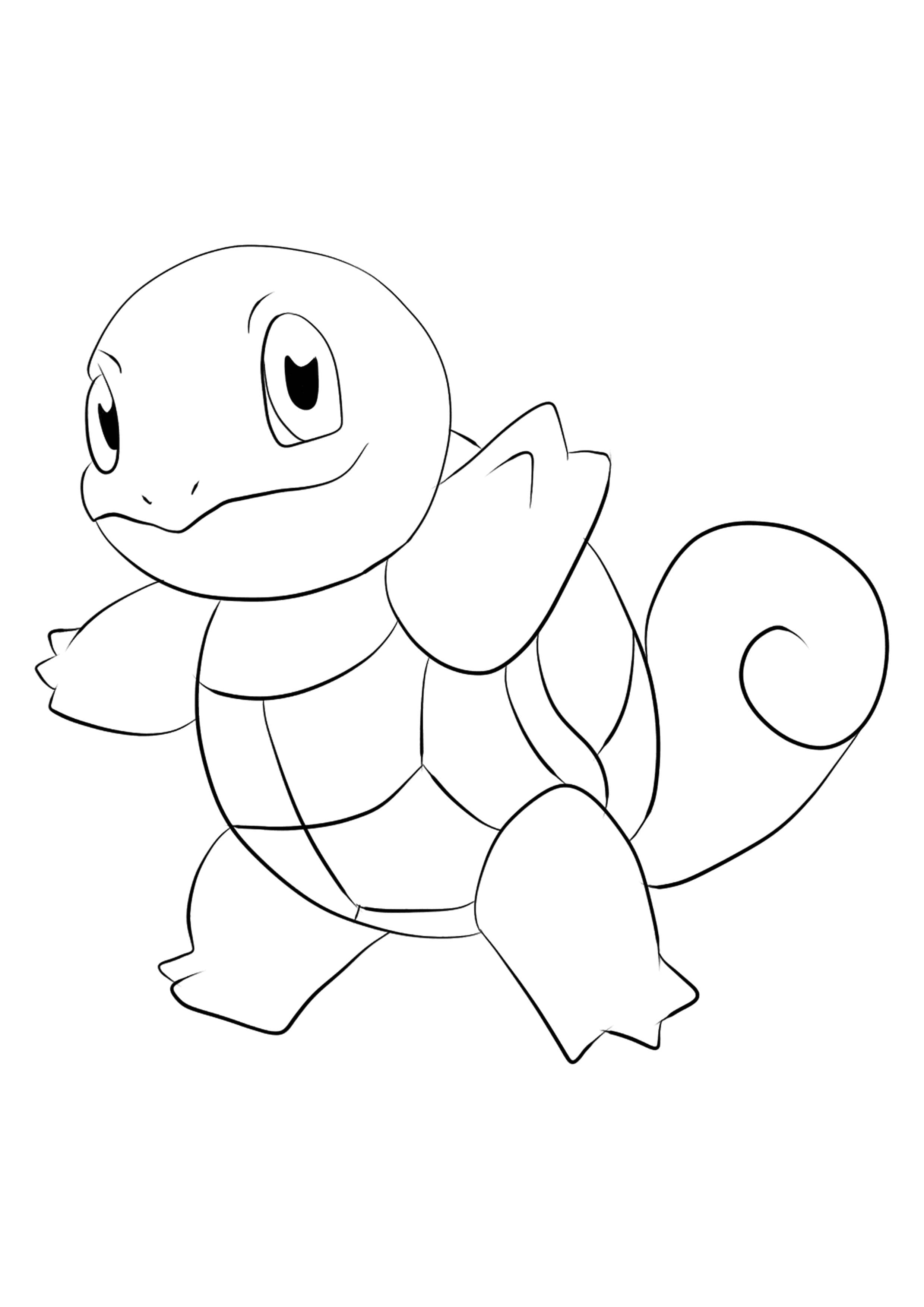 Página para colorear Squirtle (A4) para imprimir