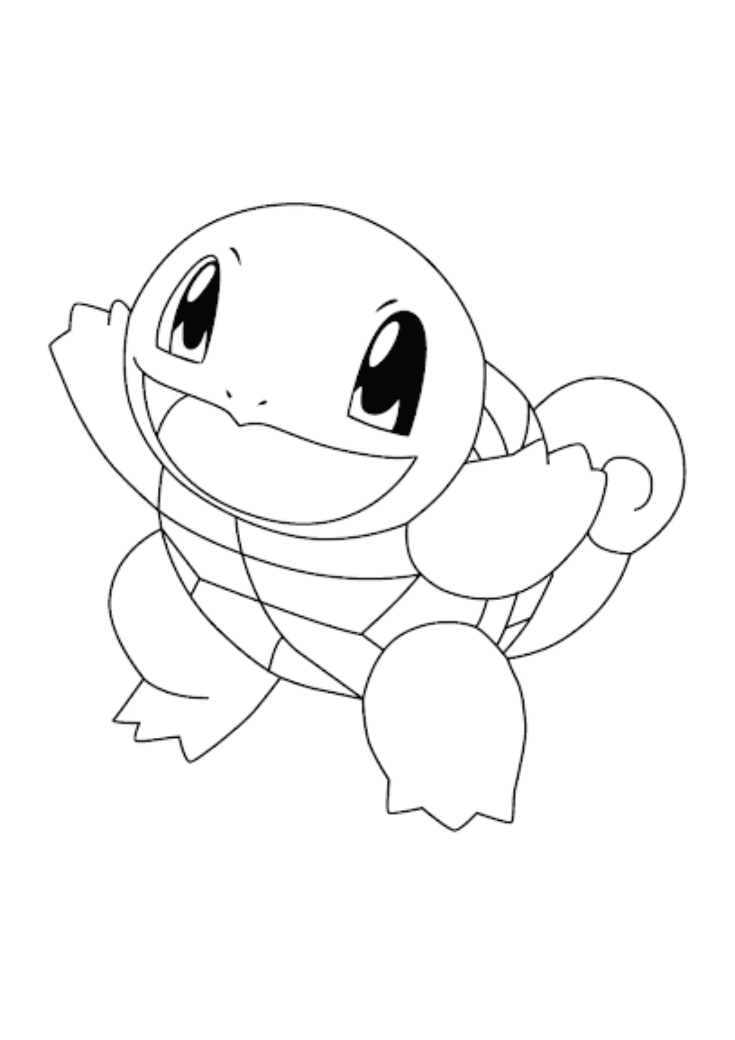 Página para colorear Squirtle (A4) para imprimir