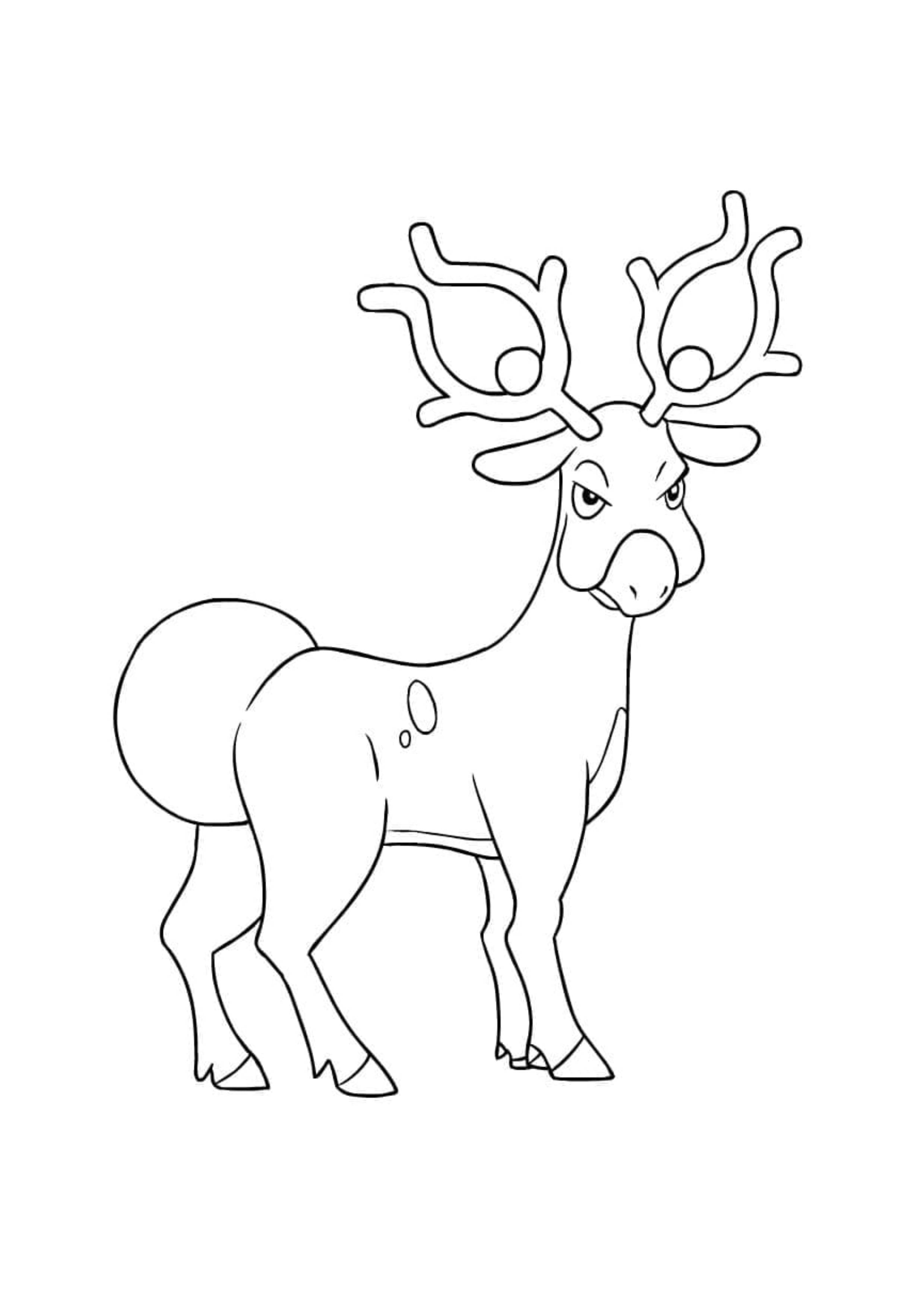 Página para colorear Stantler (A4) para imprimir