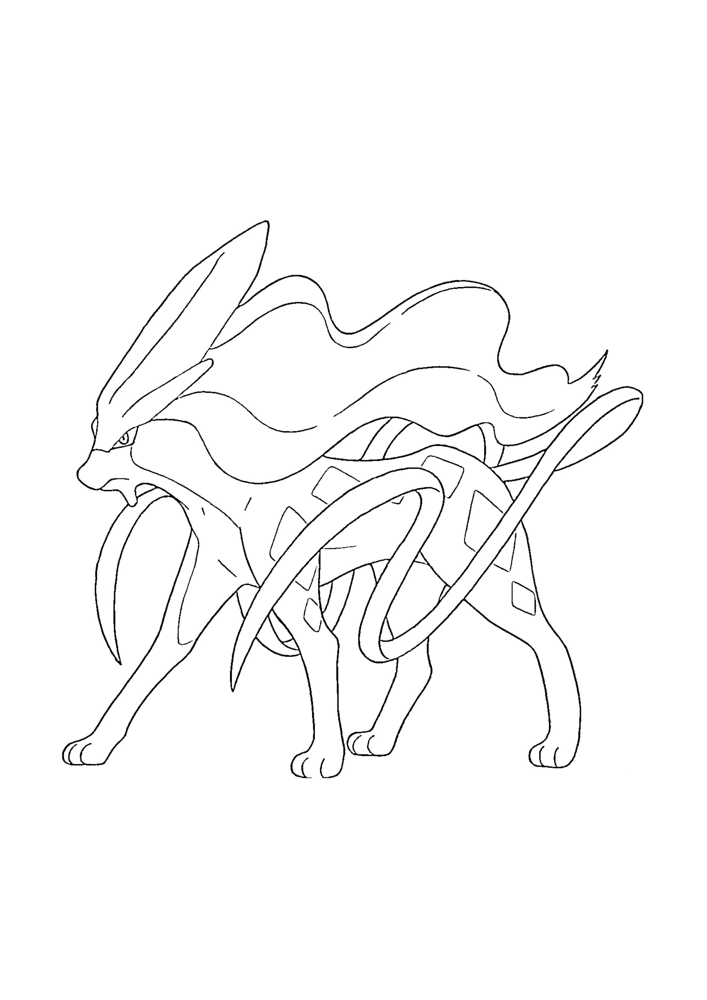 Página para colorear Suicune (A4) para imprimir