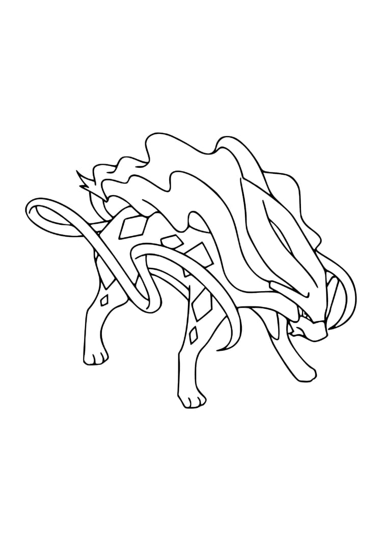 Página para colorear Suicune (A4) para imprimir