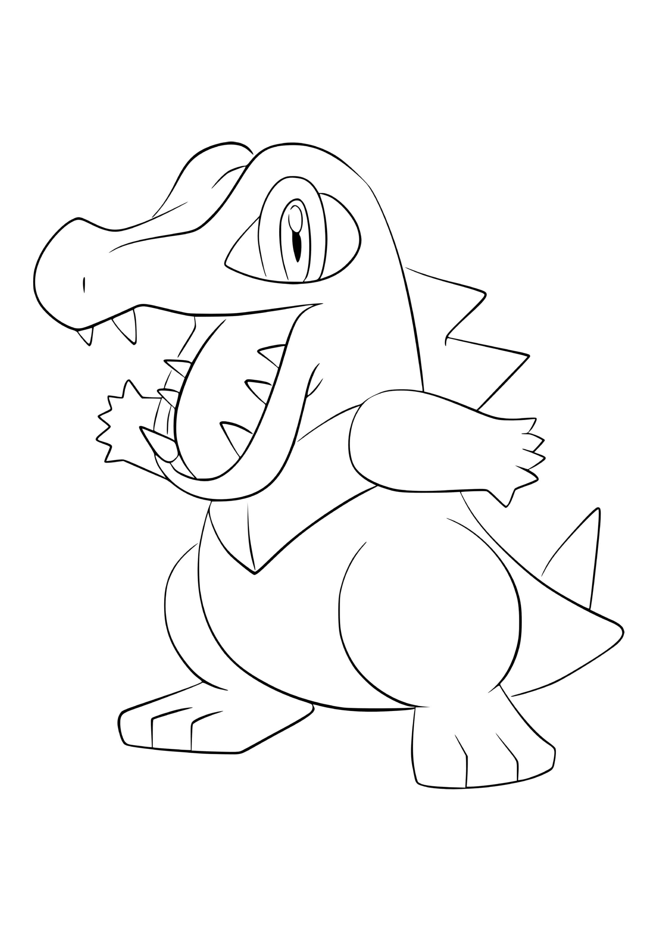 Página para colorear Totodile (A4) para imprimir