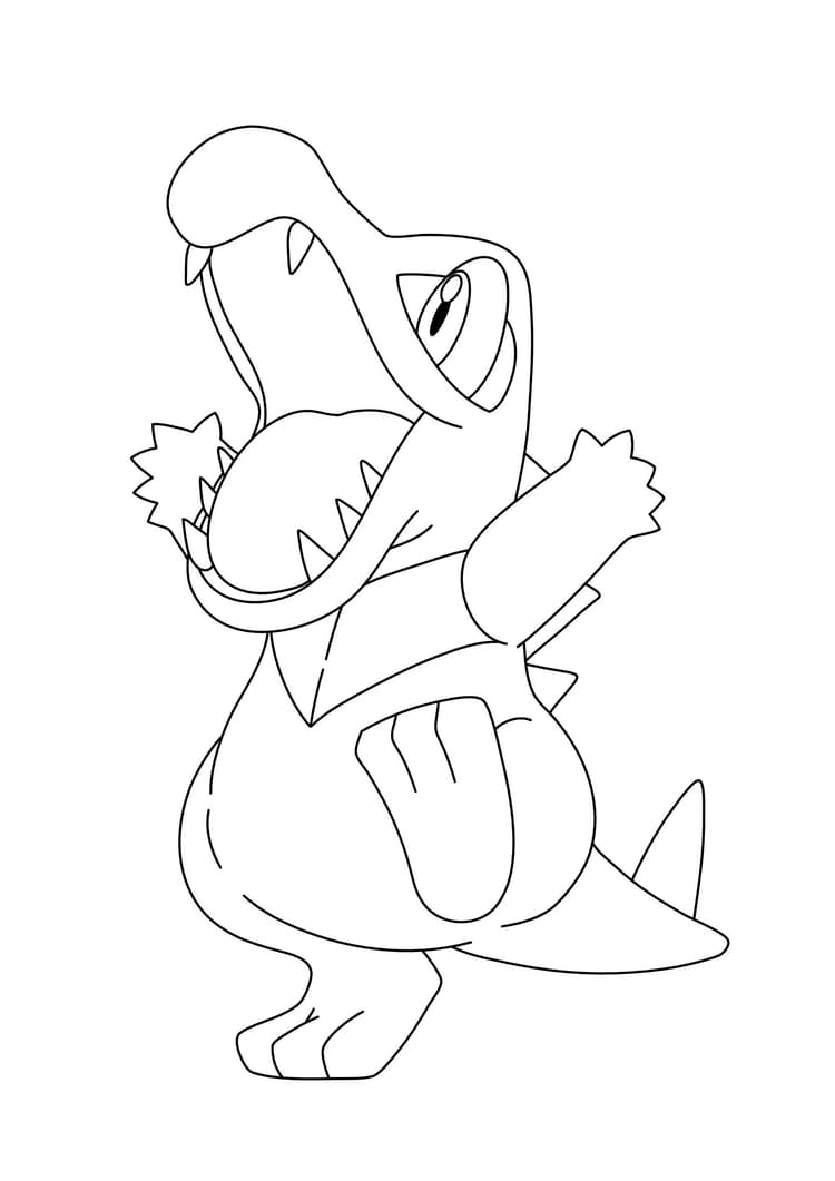 Página para colorear Totodile (A4) para imprimir