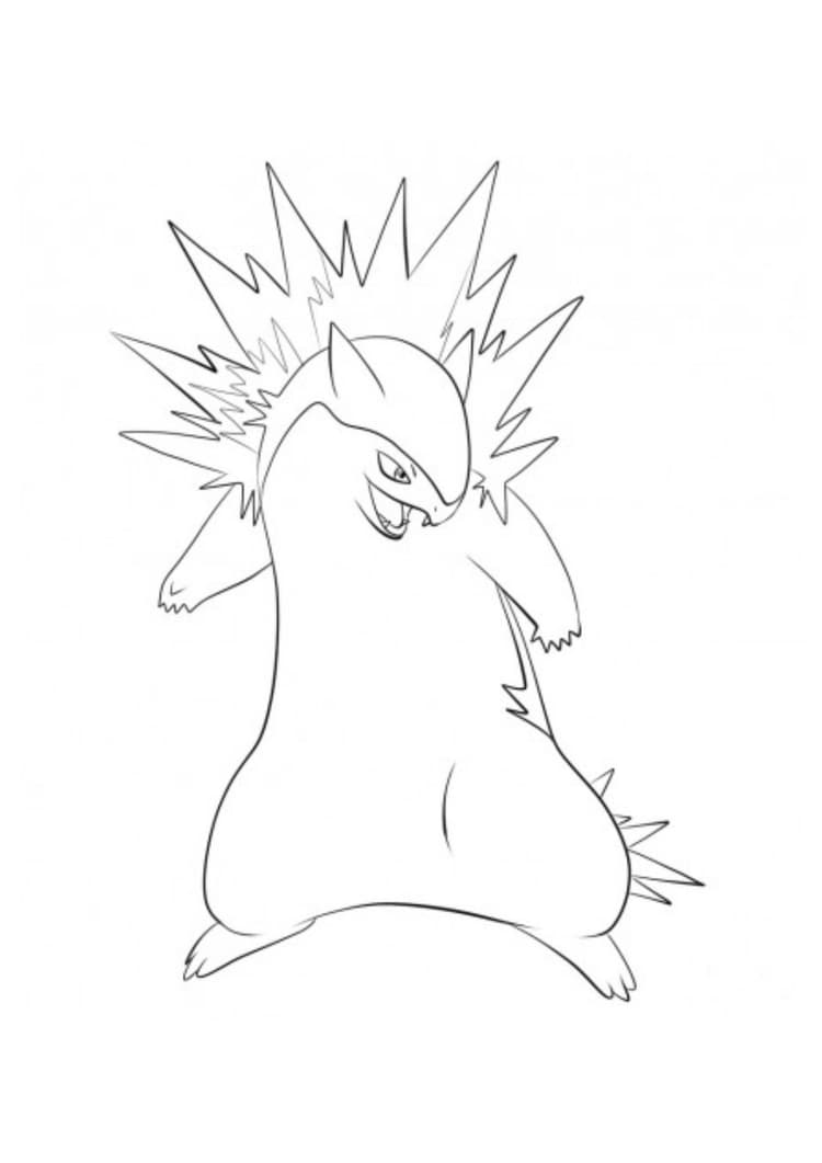 Página para colorear Typhlosion (A4) para imprimir
