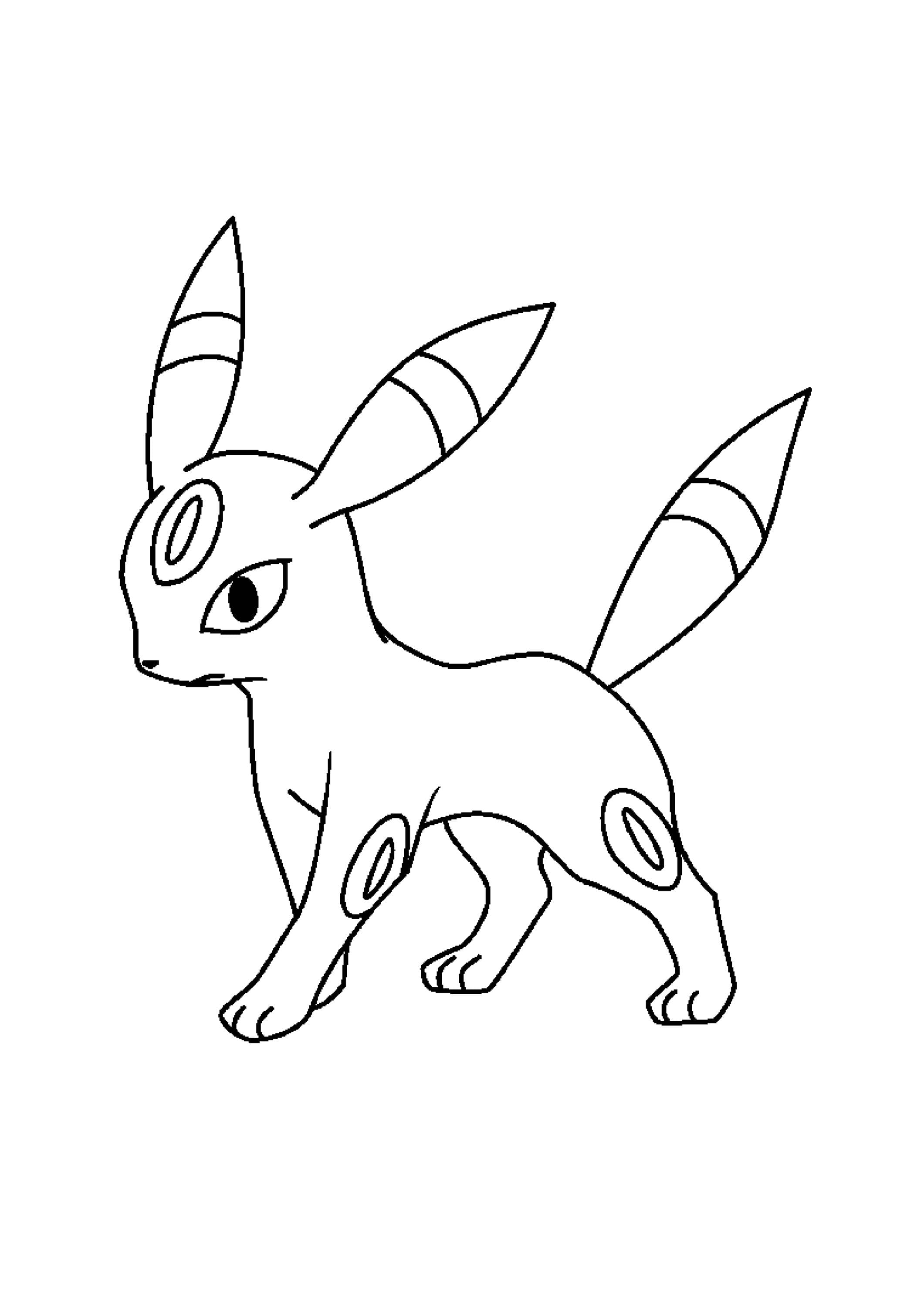 Página para colorear Umbreon (A4) para imprimir