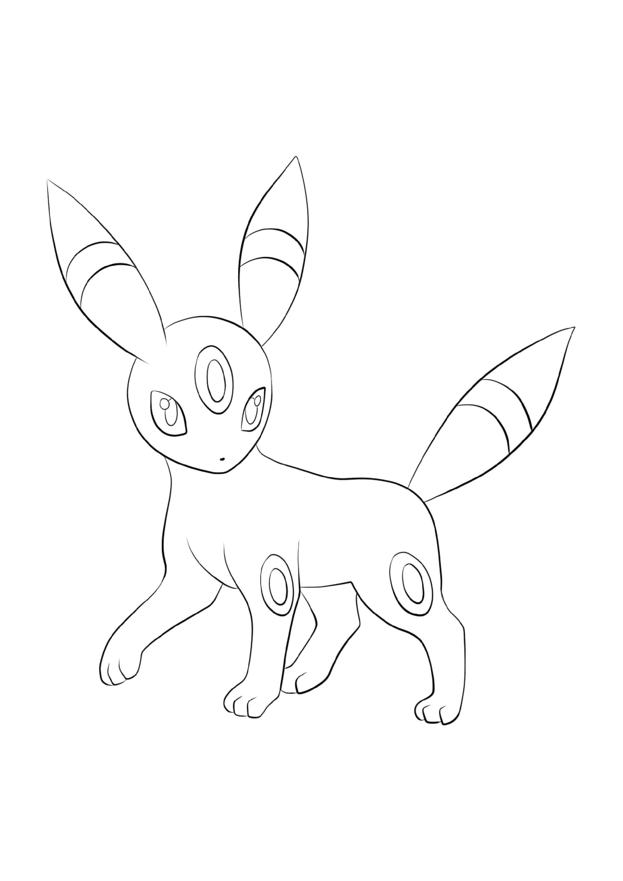 Página para colorear Umbreon (A4) para imprimir