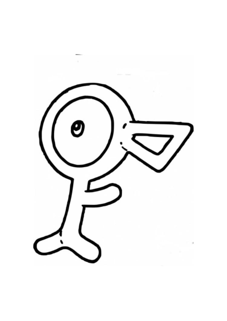 Página para colorear Unown (A4) para imprimir