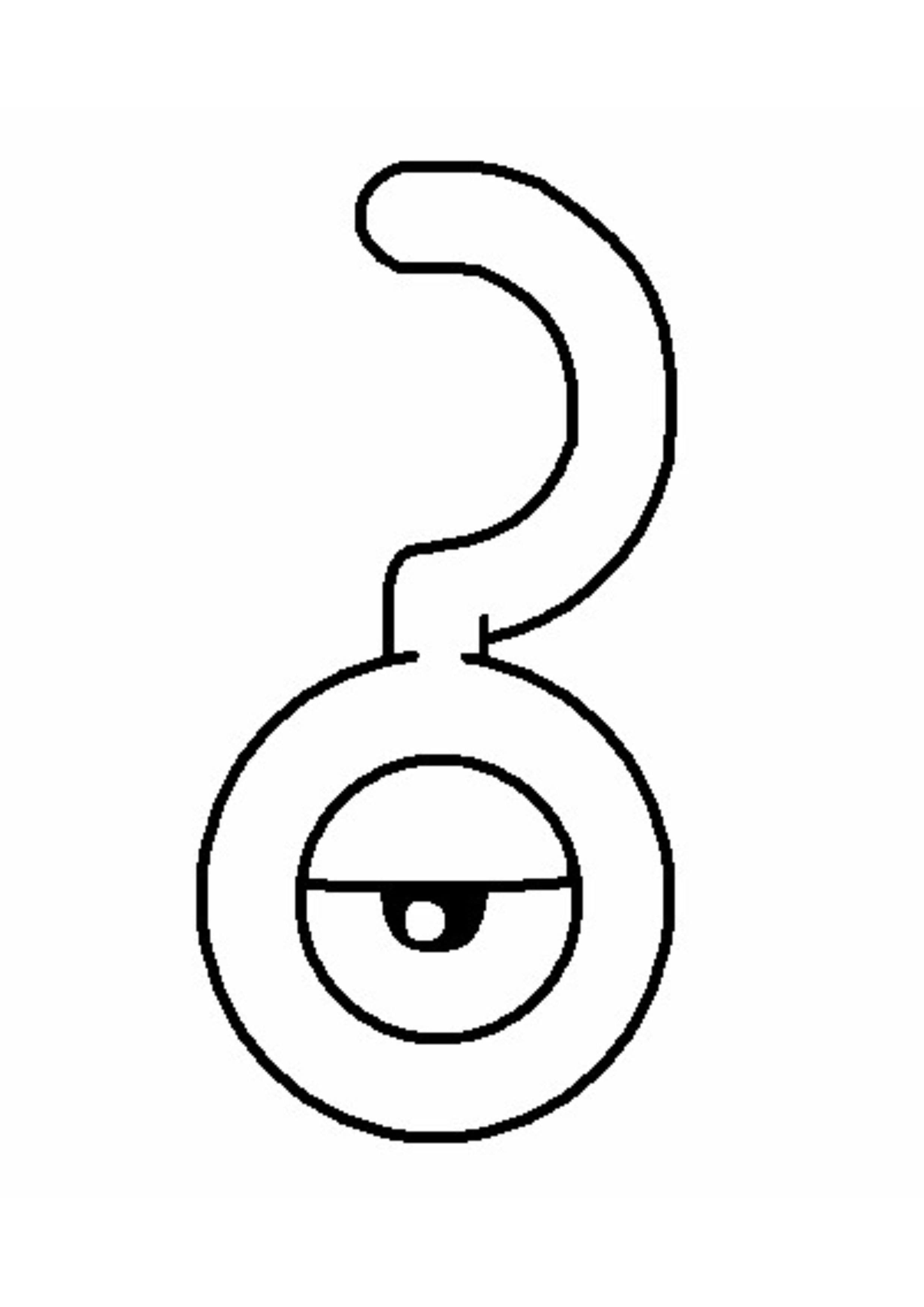 Página para colorear Unown (A4) para imprimir