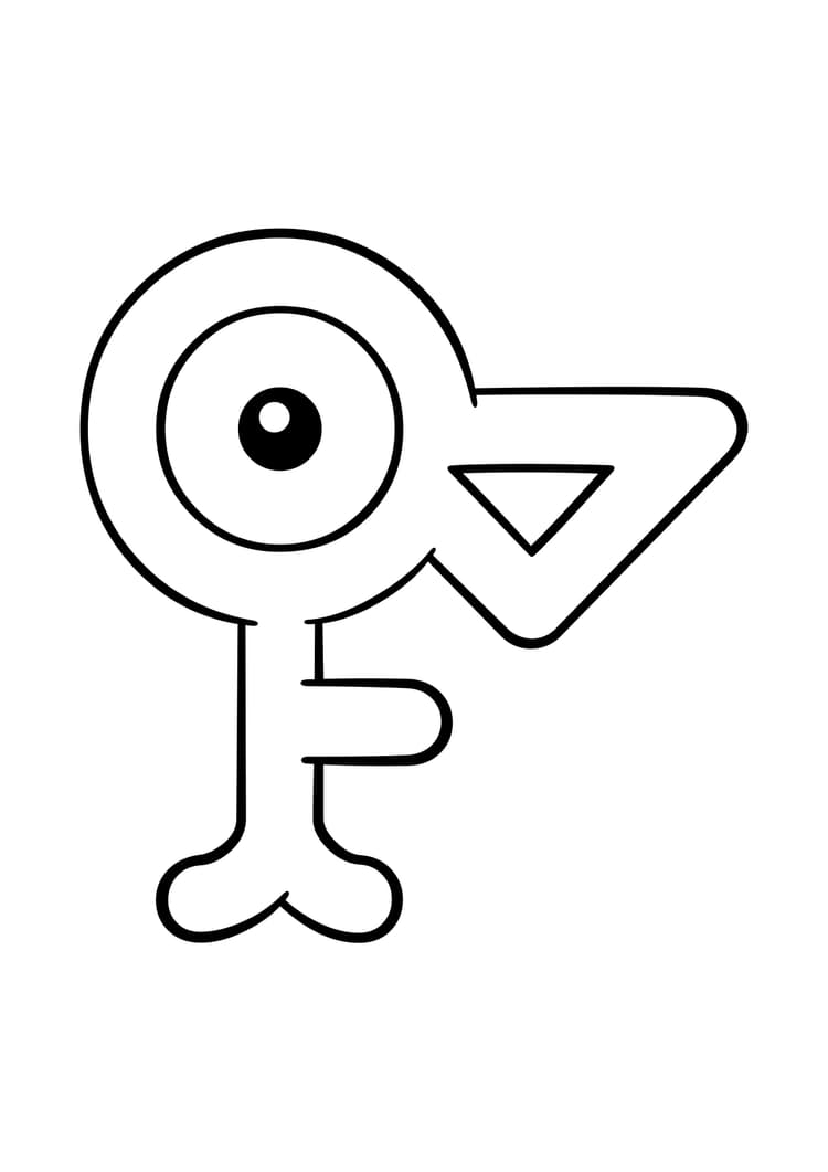 Página para colorear Unown (A4) para imprimir