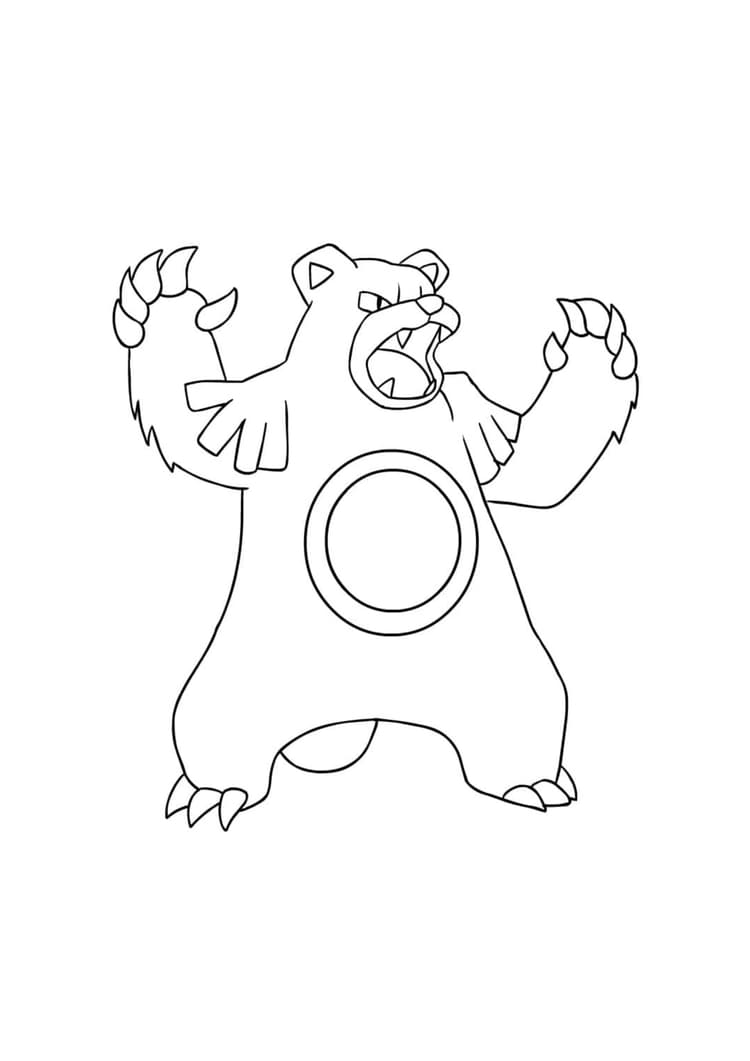 Página para colorear Ursaring (A4) para imprimir