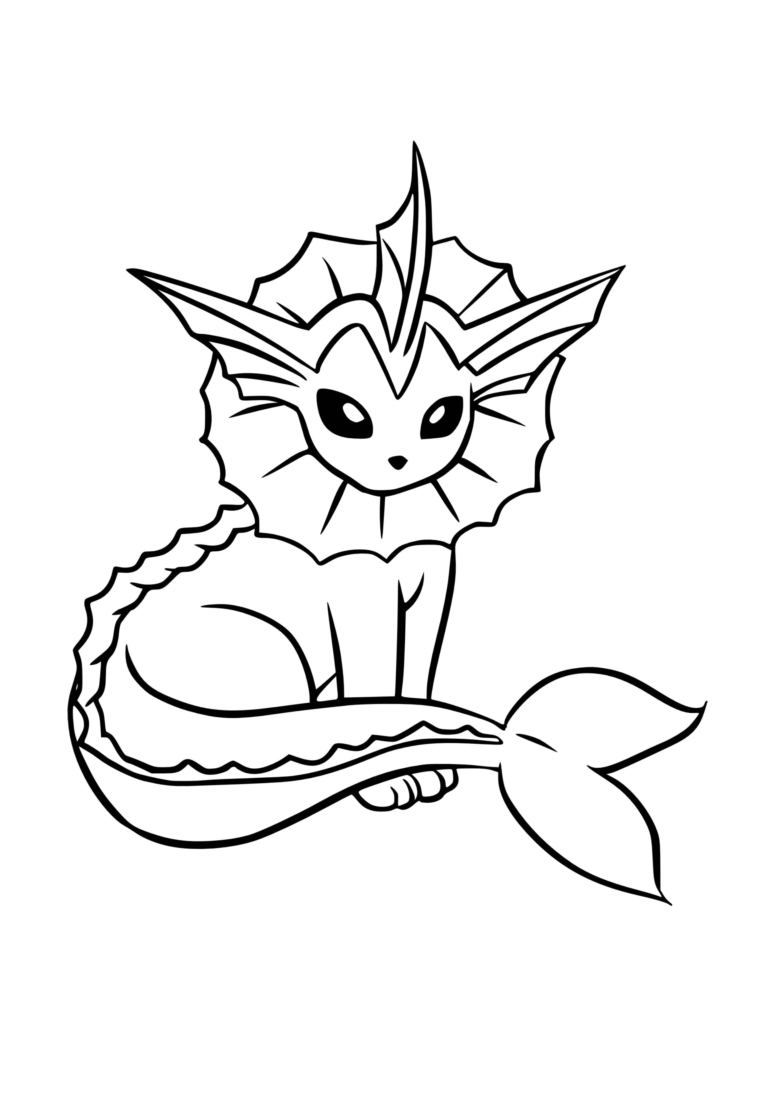 Página para colorear Vaporeon (A4) para imprimir