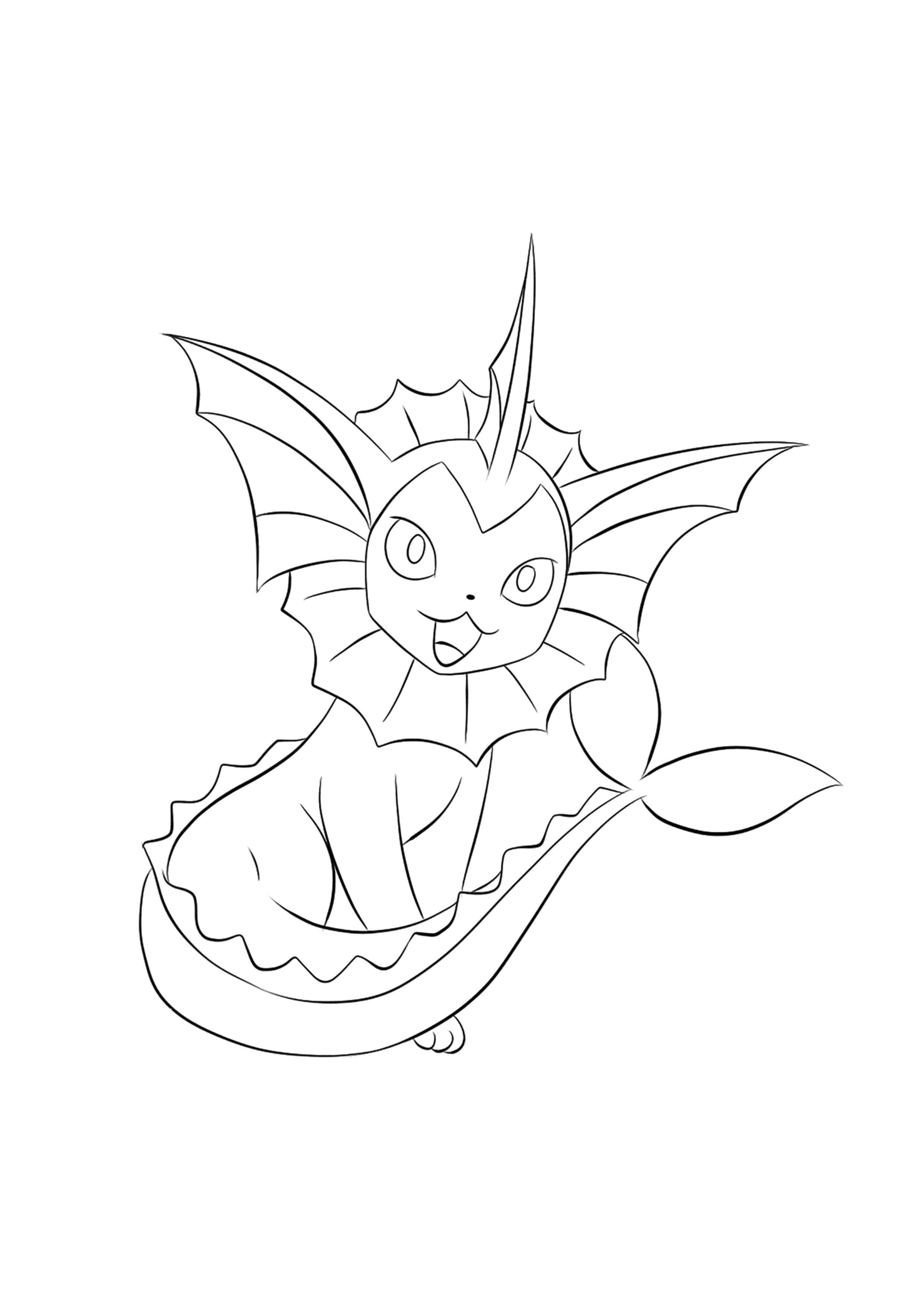 Página para colorear Vaporeon (A4) para imprimir