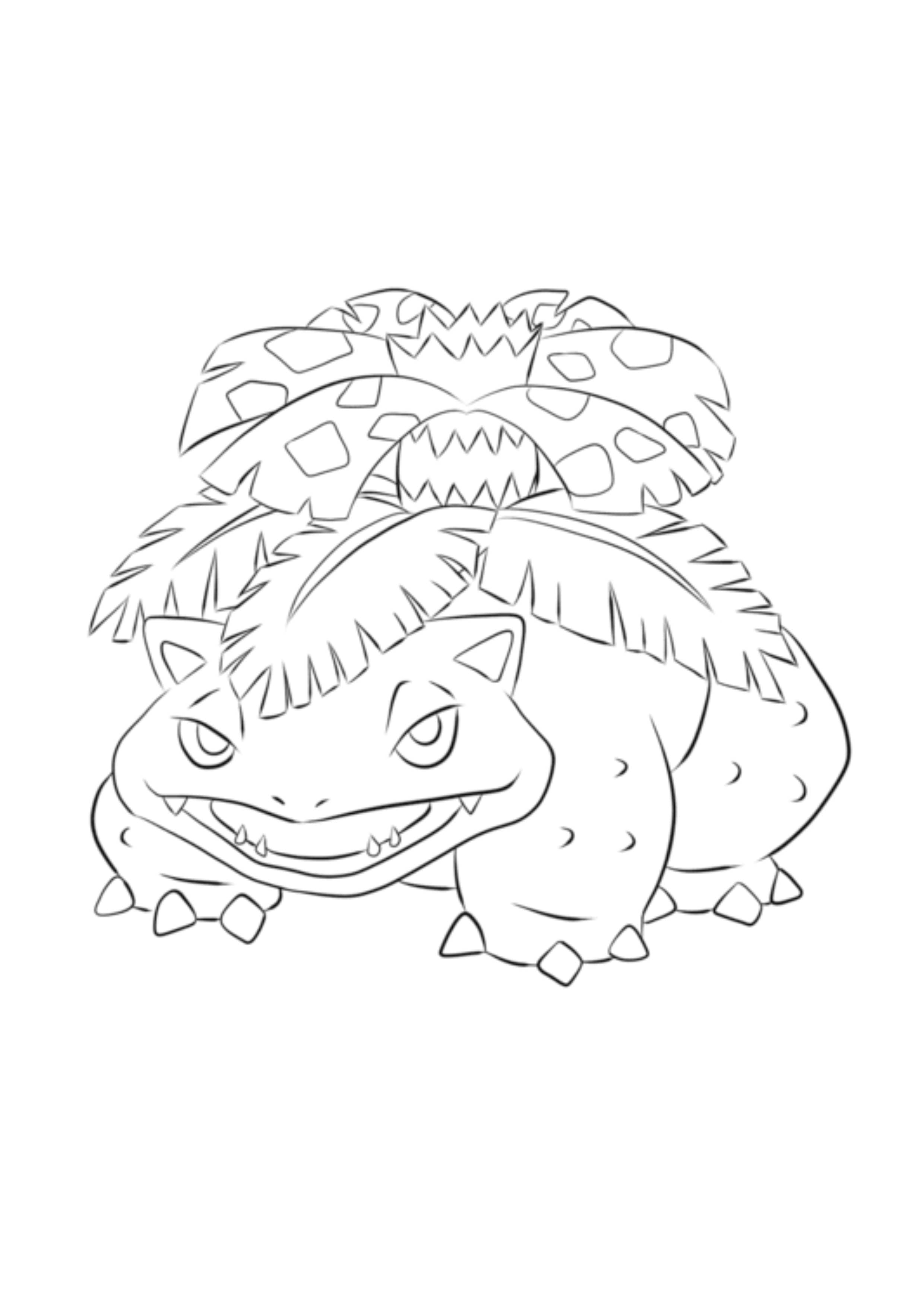 Página para colorear Venusaur (A4) para imprimir