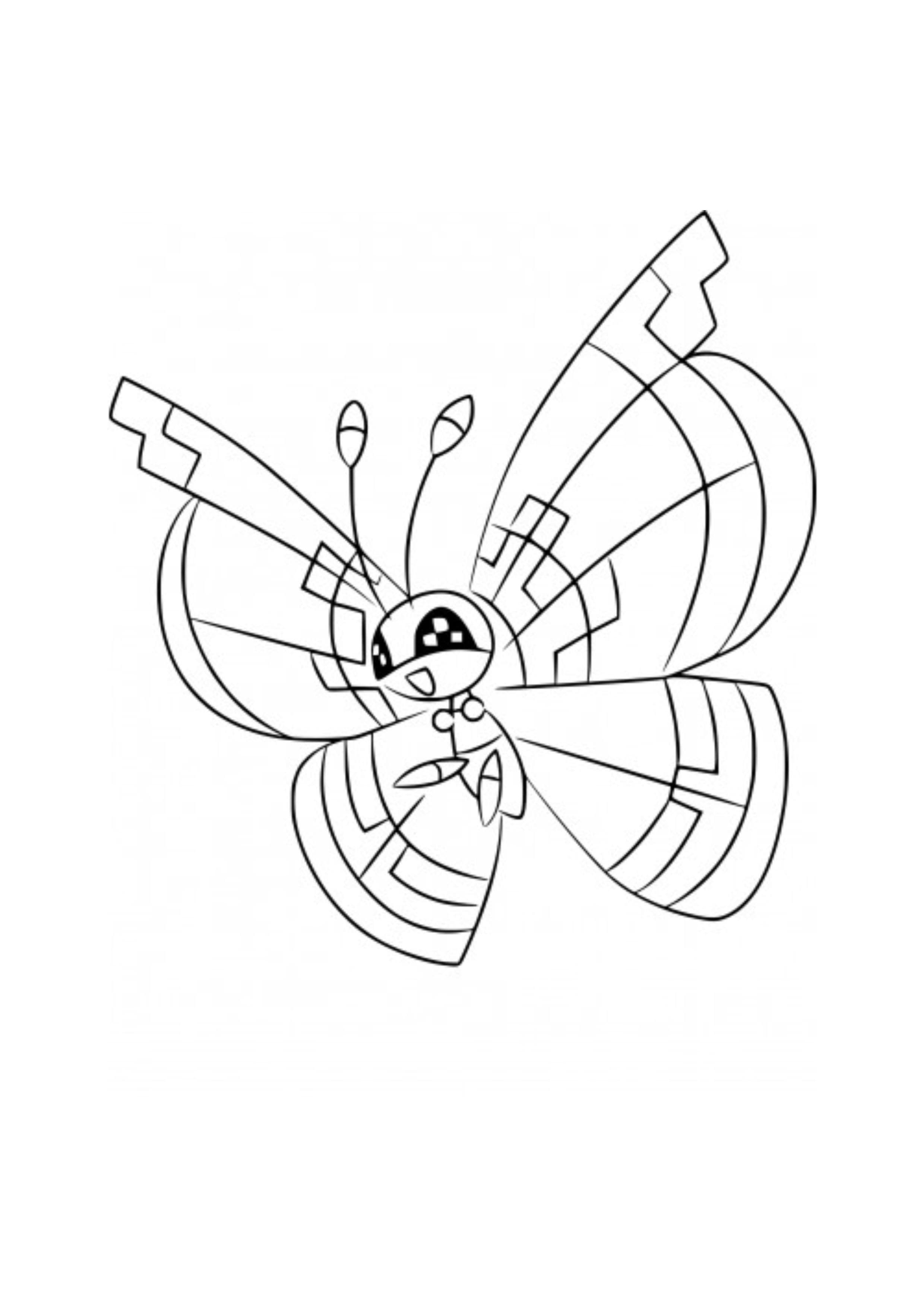 Página para colorear Vivillon (A4) para imprimir