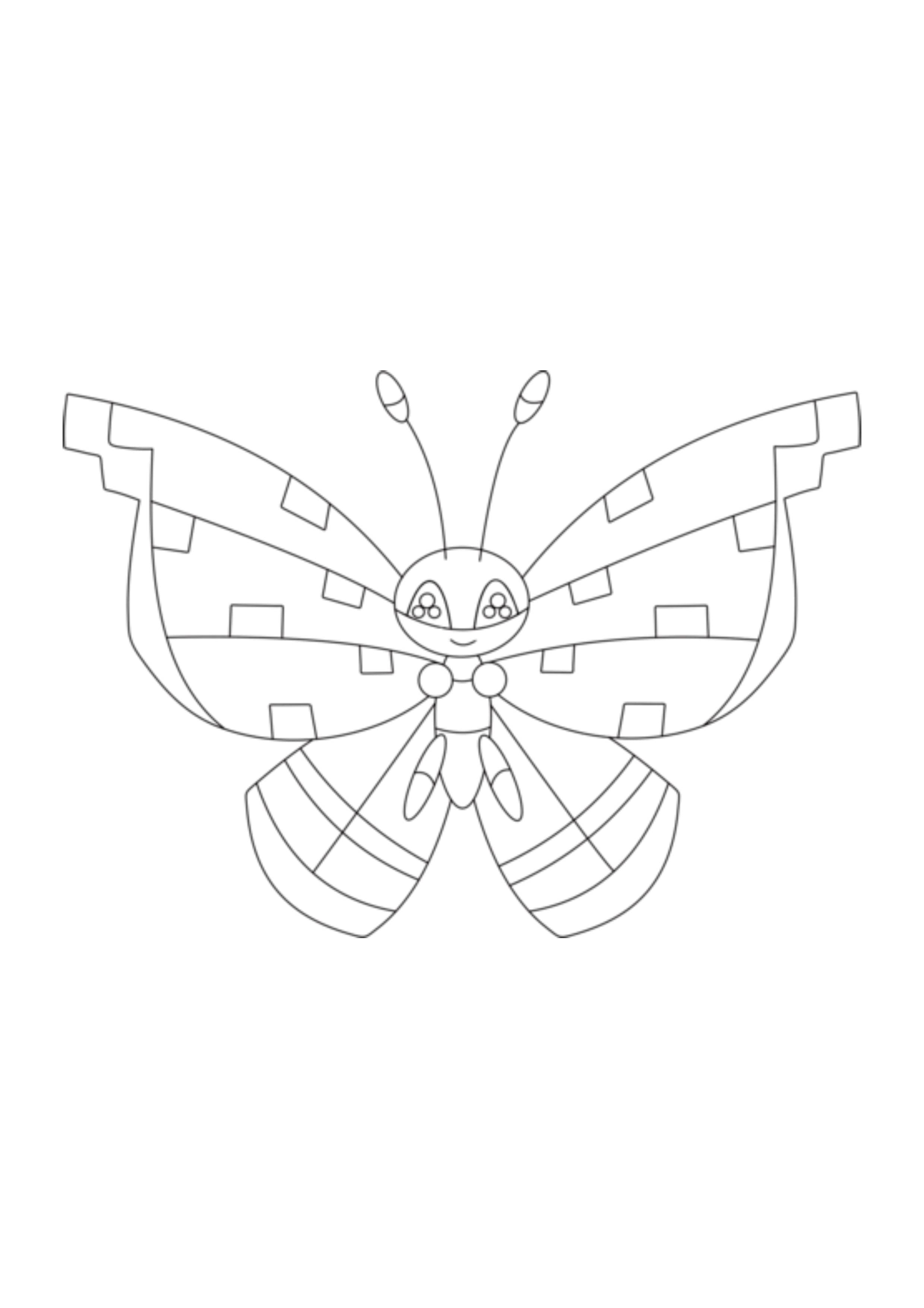Página para colorear Vivillon (A4) para imprimir