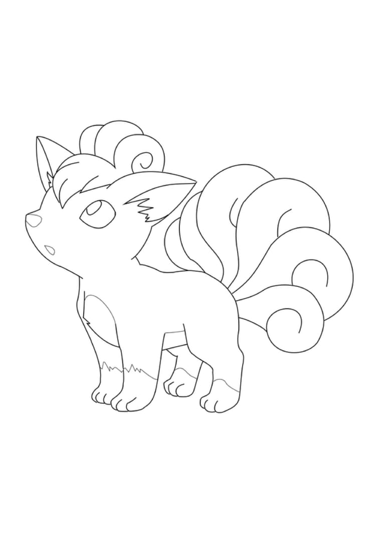 Página para colorear Vulpix (A4) para imprimir