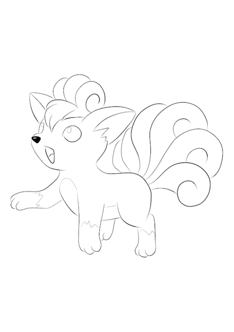 Página para colorear Vulpix (A4) para imprimir
