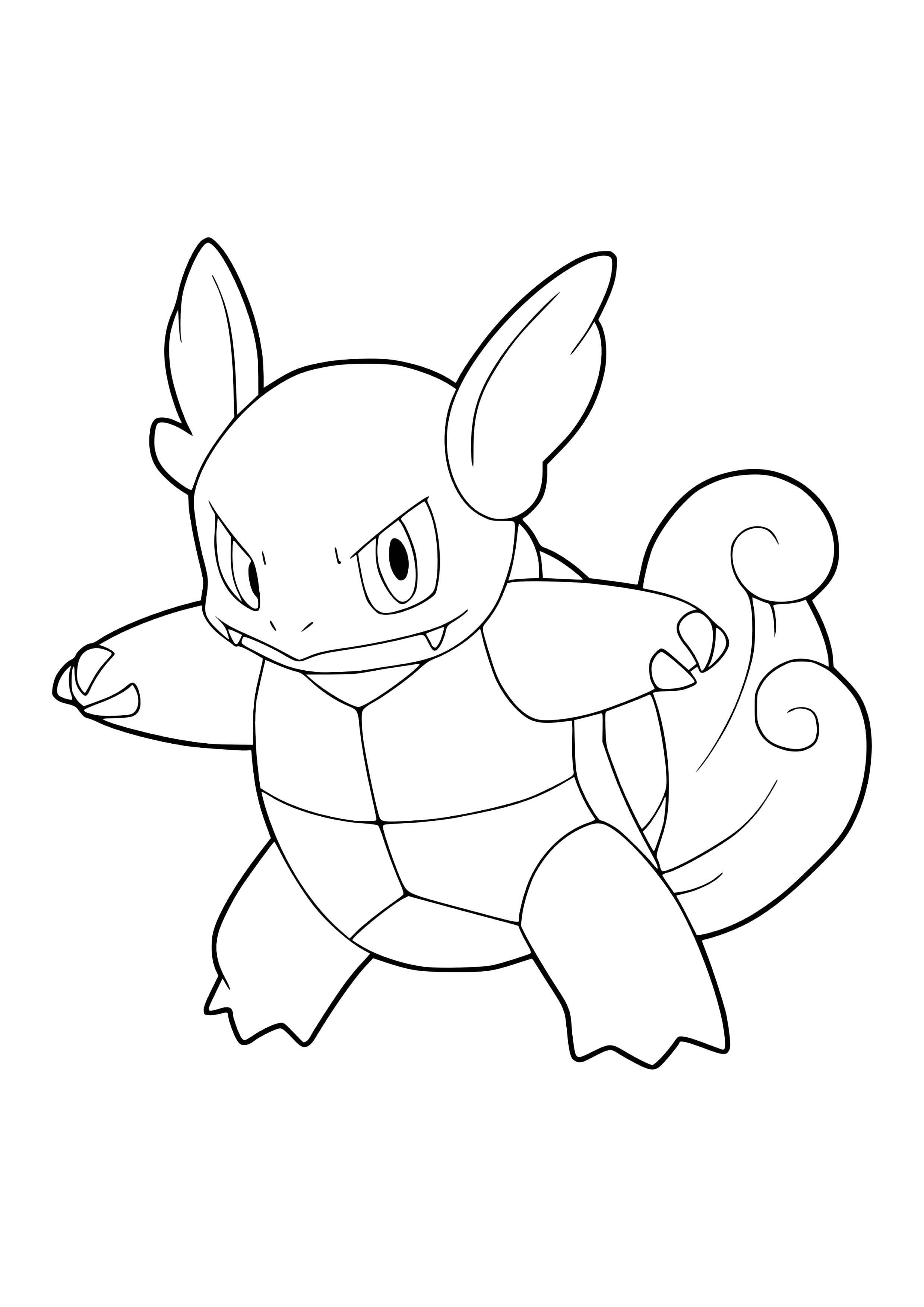 Página para colorear Wartortle (A4) para imprimir