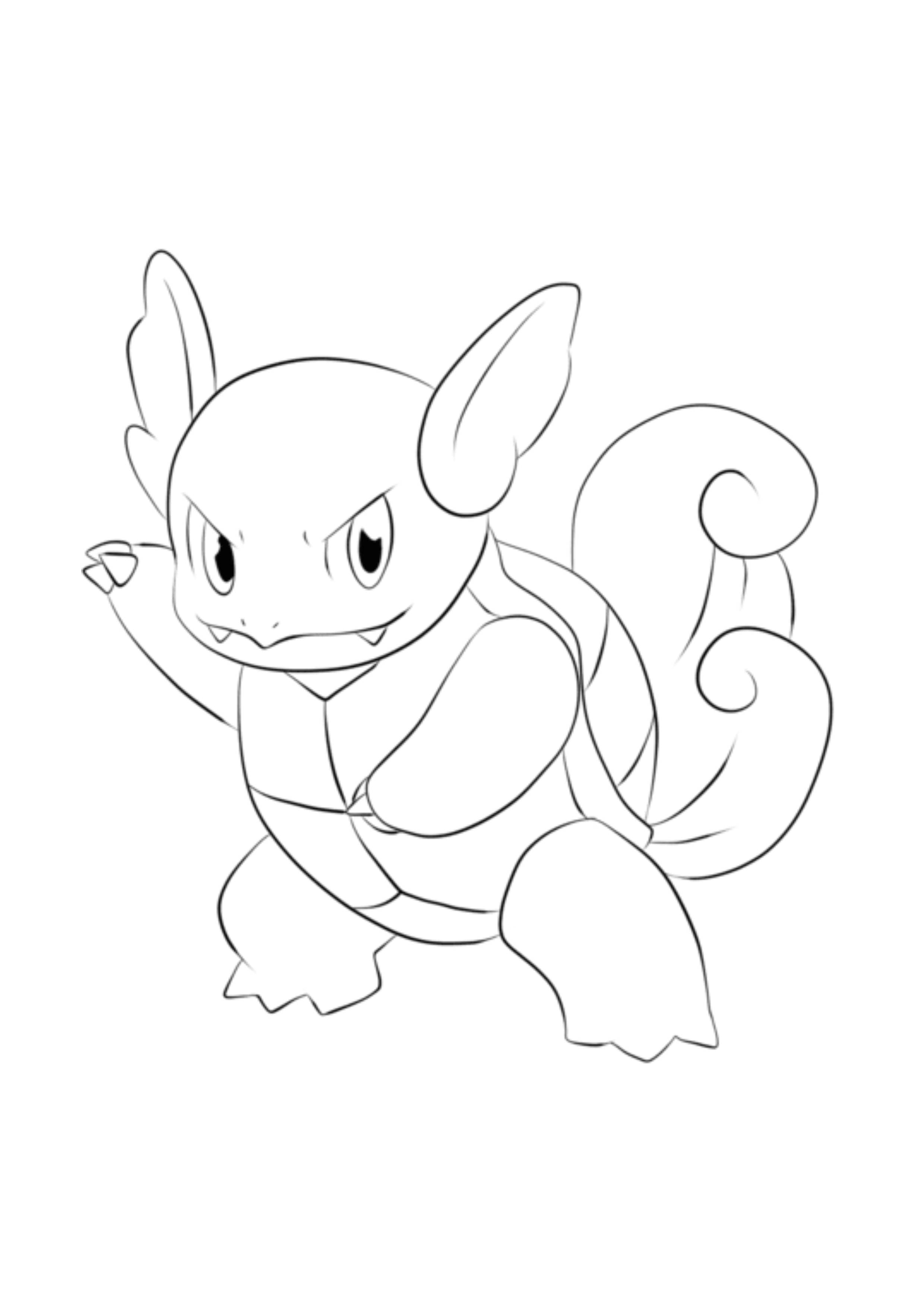 Página para colorear Wartortle (A4) para imprimir