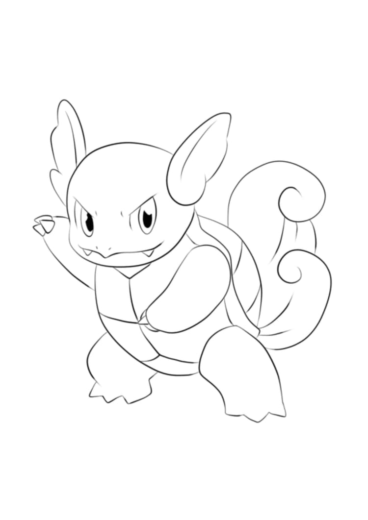 Página para colorear Wartortle (A4) para imprimir