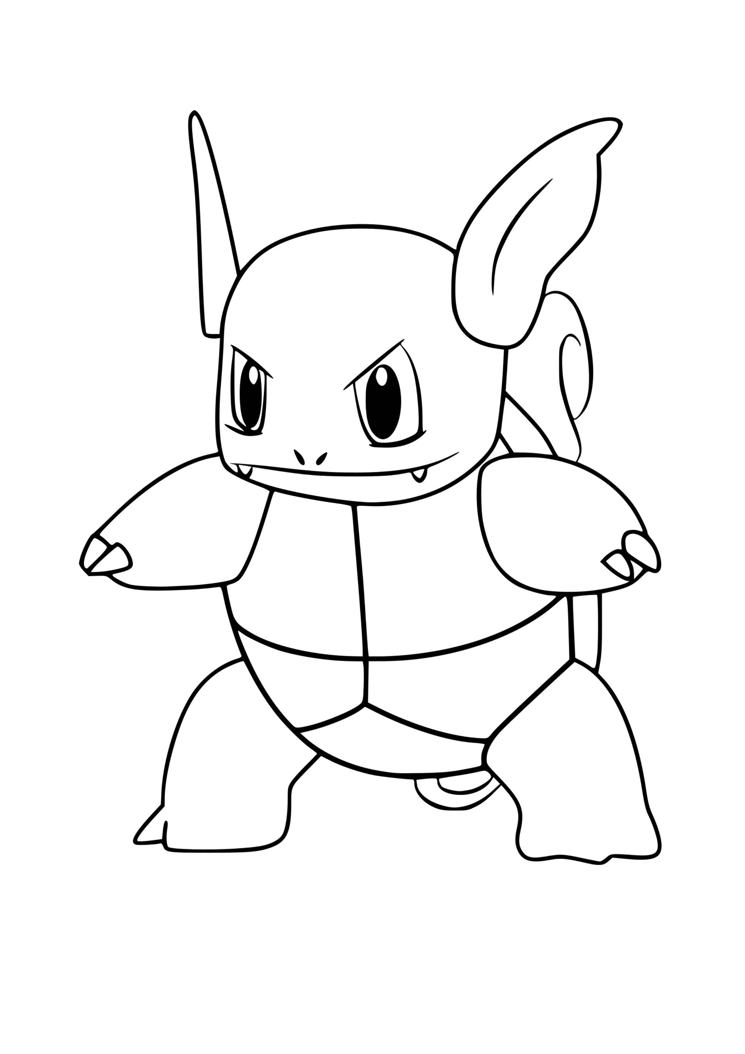 Página para colorear Wartortle (A4) para imprimir