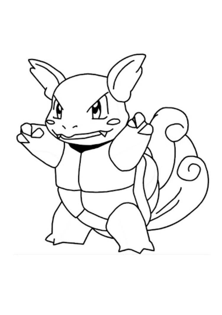 Página para colorear Wartortle (A4) para imprimir