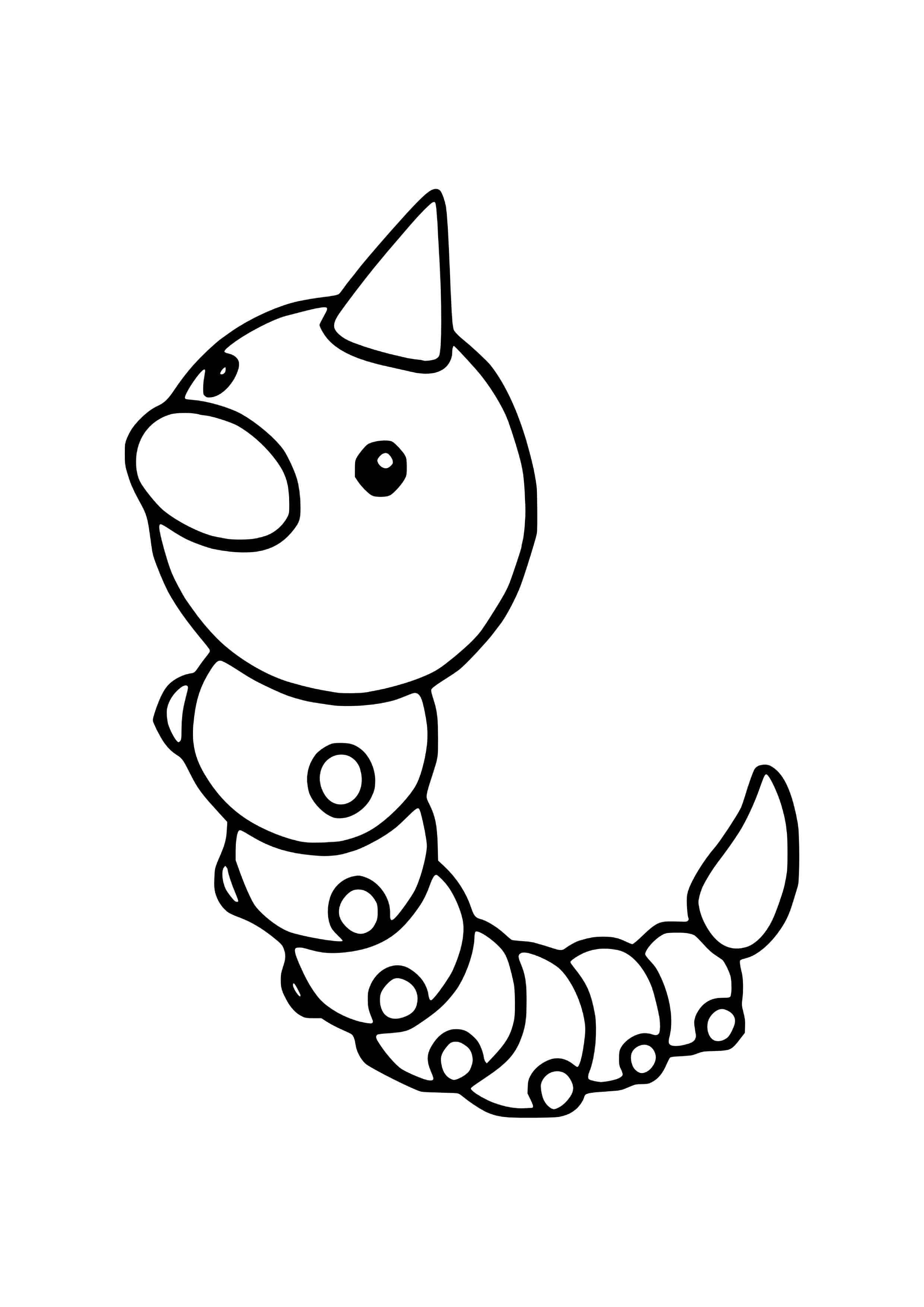 Página para colorear Weedle (A4) para imprimir