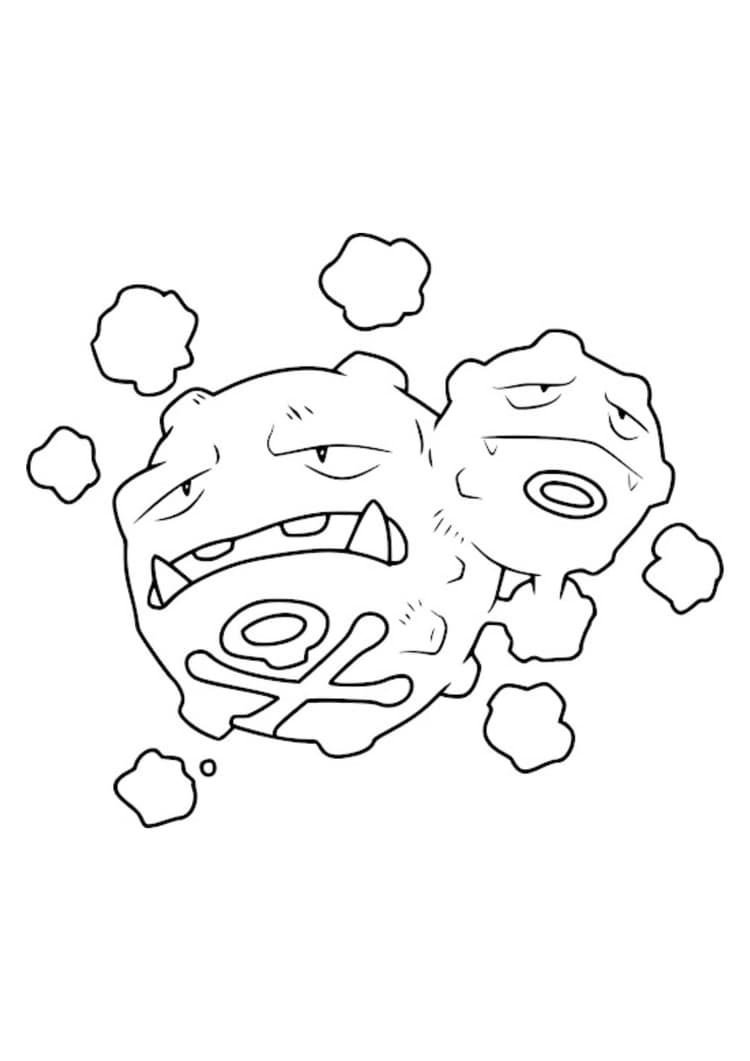Página para colorear Weezing (A4) para imprimir