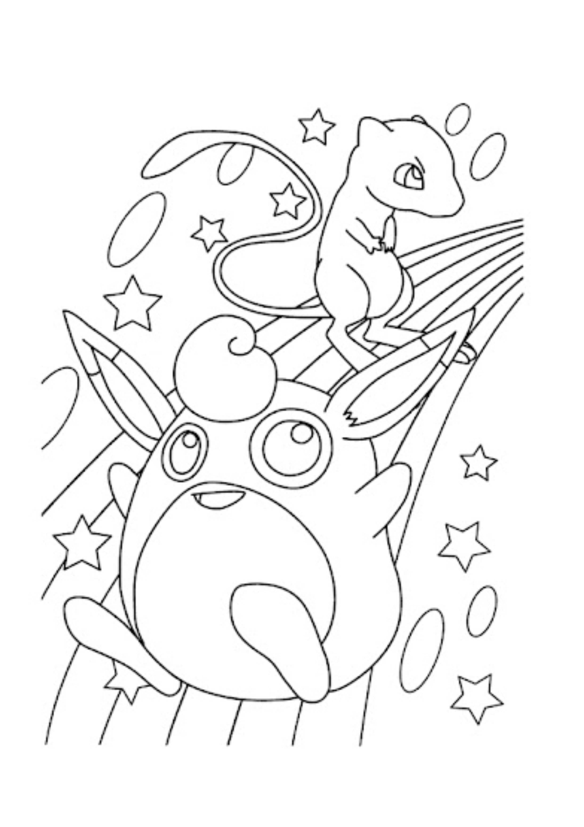 Página para colorear Wigglytuff (A4) para imprimir