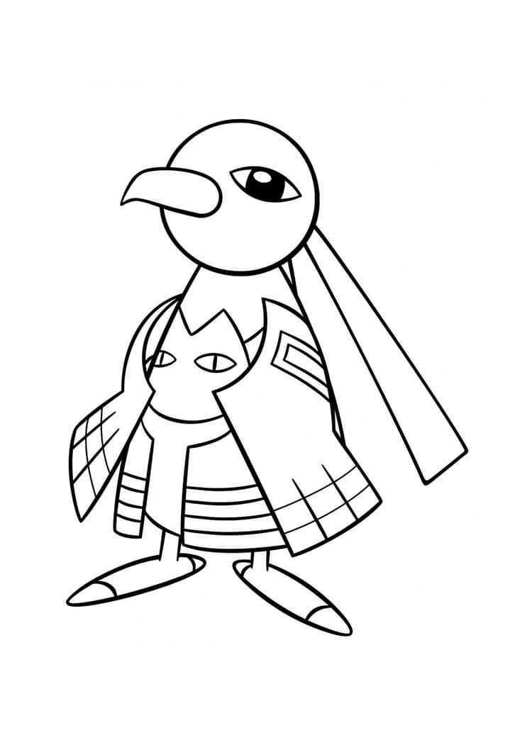 Página para colorear Xatu (A4) para imprimir