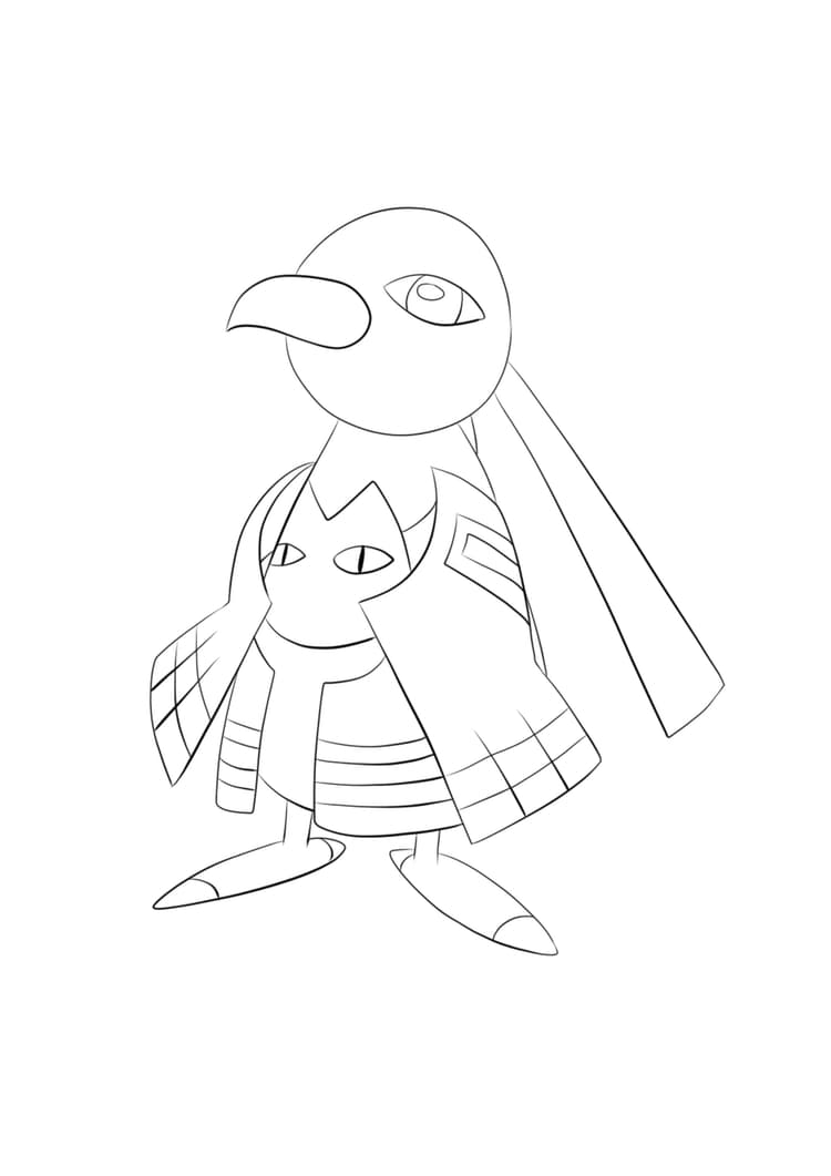Página para colorear Xatu (A4) para imprimir
