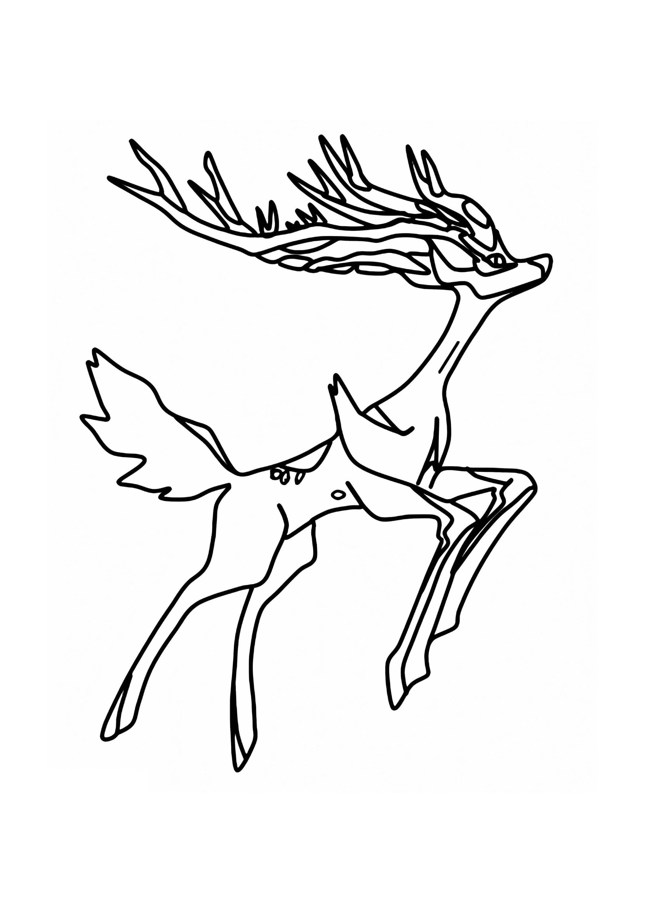 Página para colorear Xerneas (A4) para imprimir