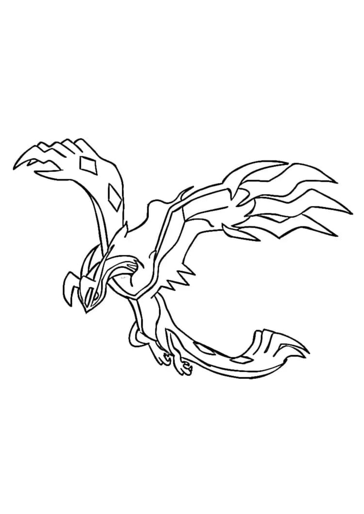 Página para colorear Yveltal (A4) para imprimir