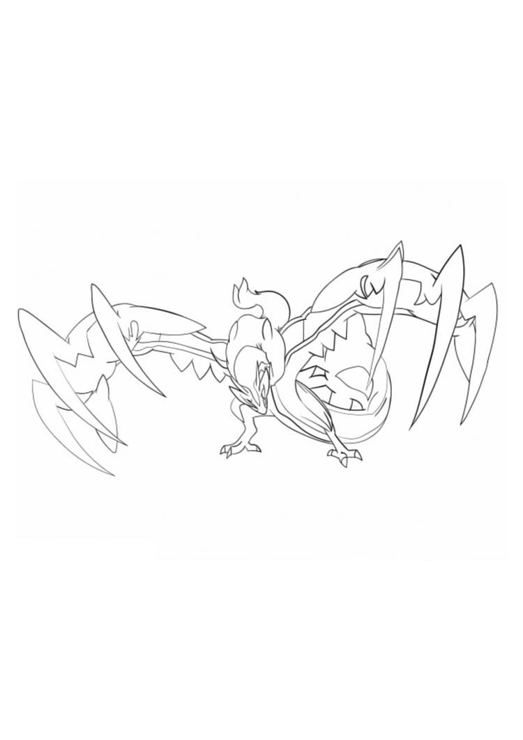 Página para colorear Yveltal (A4) para imprimir