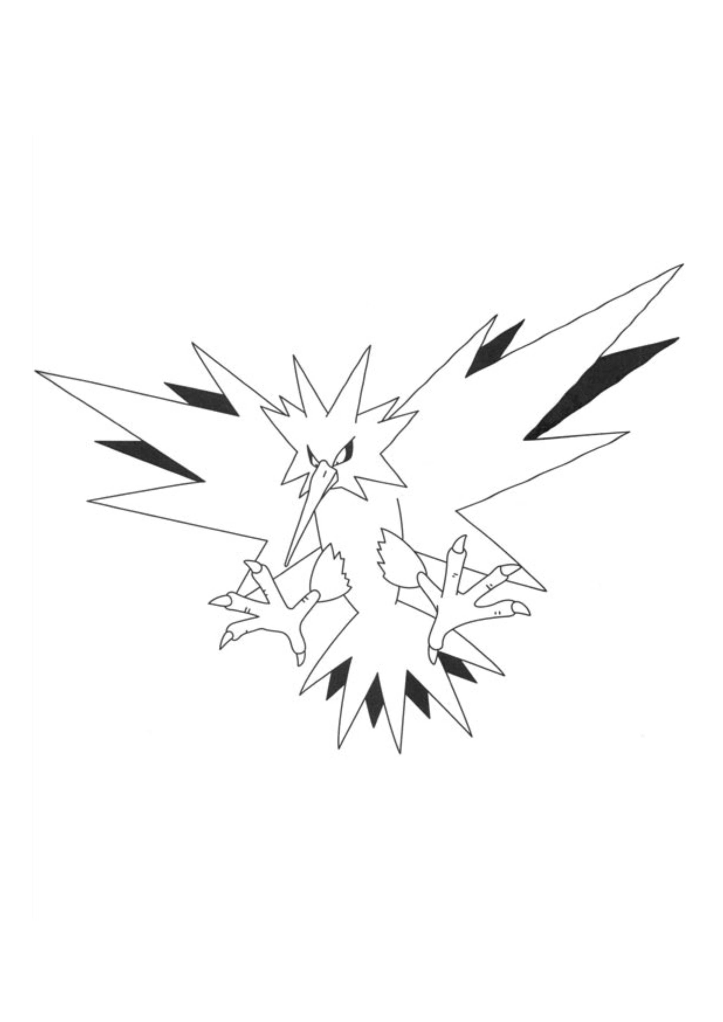 Página para colorear Zapdos (A4) para imprimir