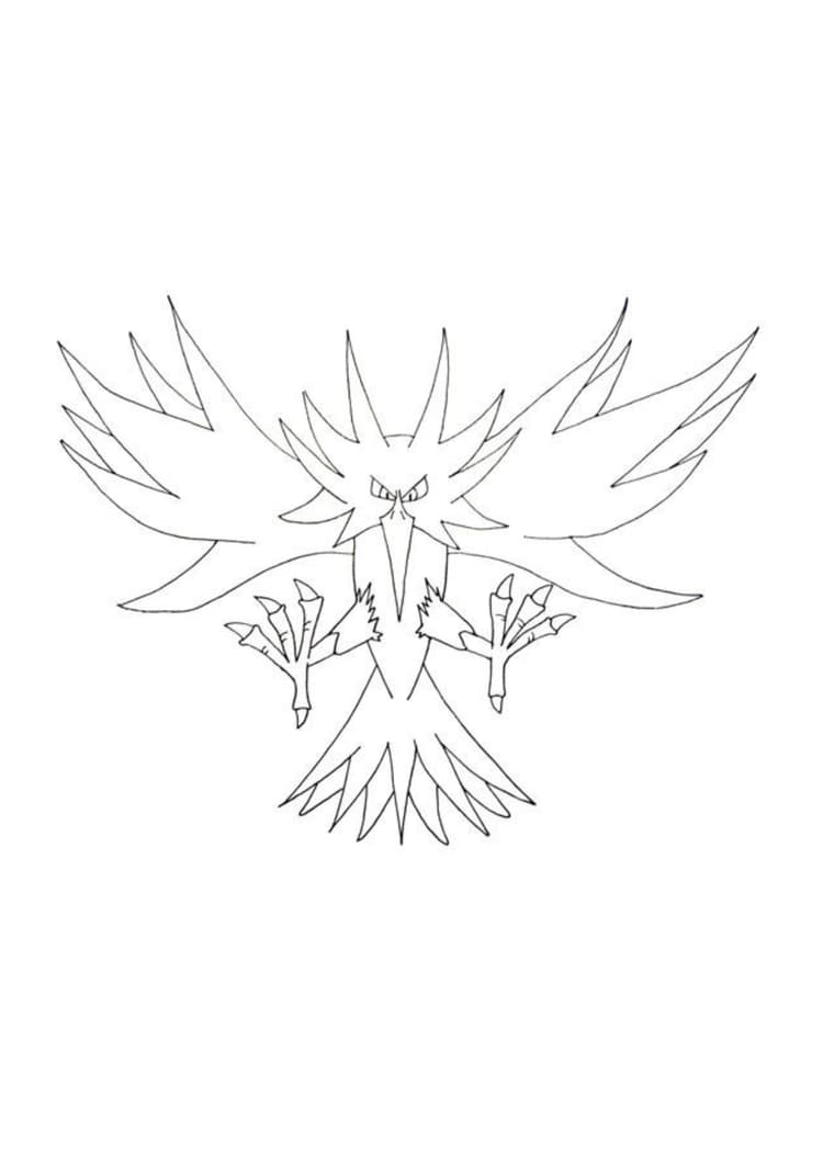 Página para colorear Zapdos (A4) para imprimir