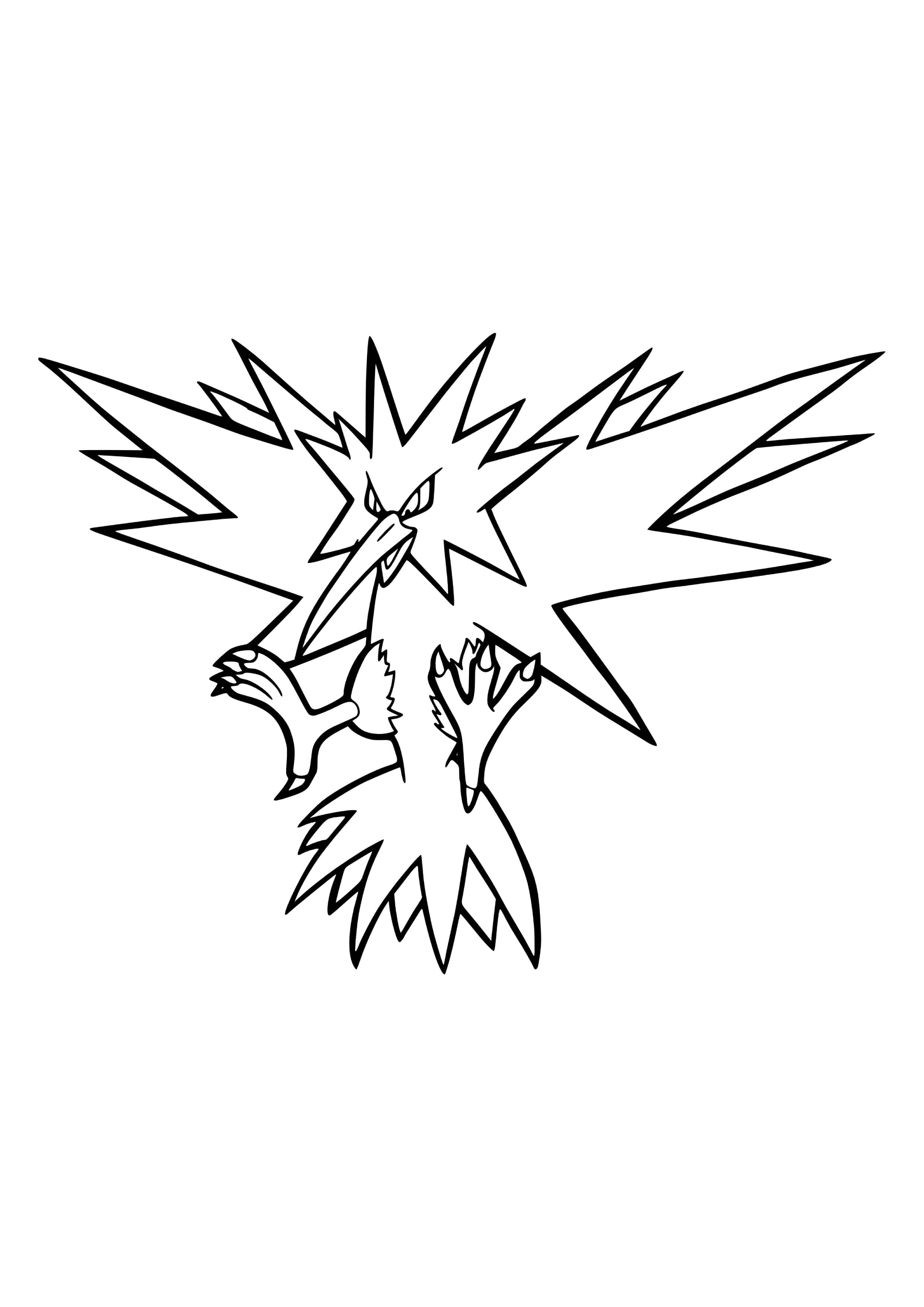 Página para colorear Zapdos (A4) para imprimir