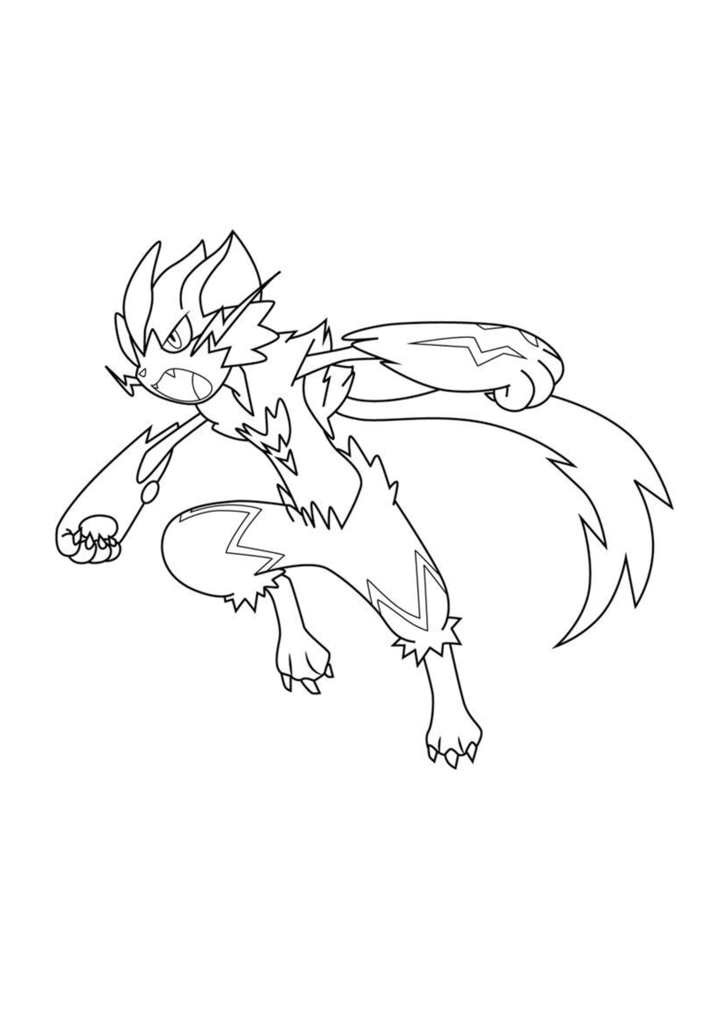 Página para colorear Zeraora (A4) para imprimir