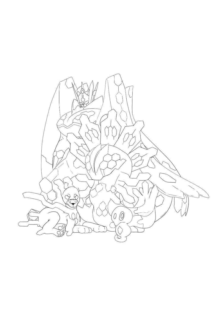 Página para colorear Zygarde (A4) para imprimir
